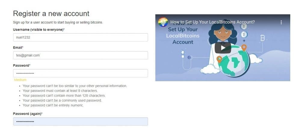 Create an account at localbitcoin.com
