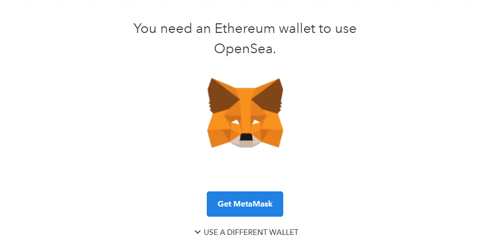 Select an Ethereum Wallet in Metamask for NFT transactions