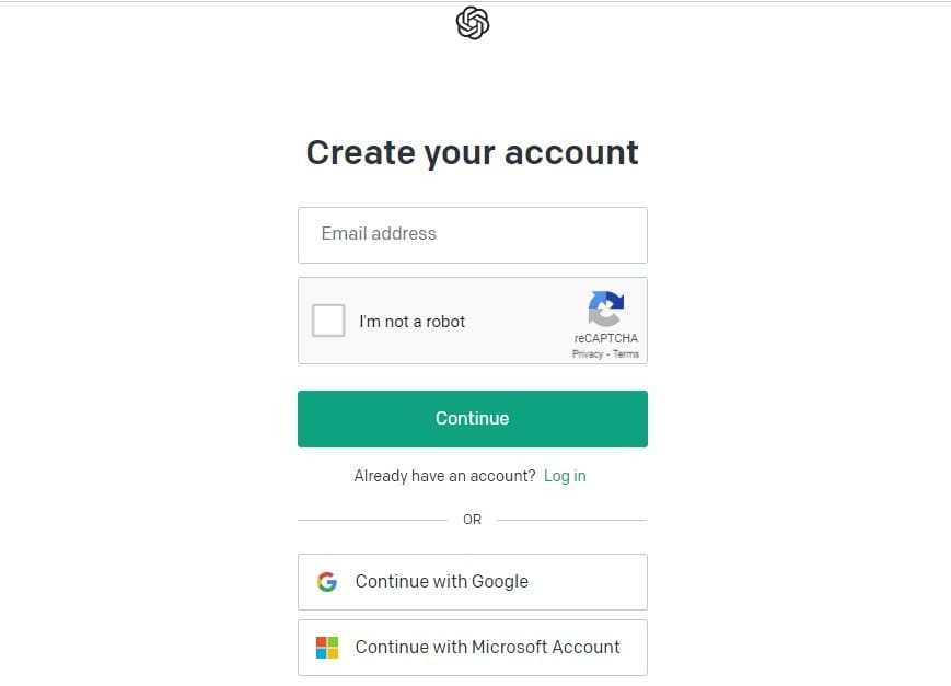 Chat GPT - Creating Account