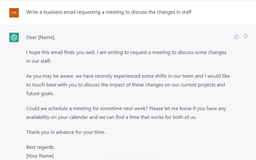 Chat GPT - Write Email