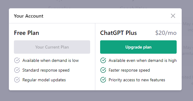 ChatGPT Plus Pricing
